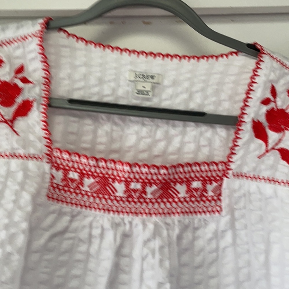 J. Crew smocked shirt